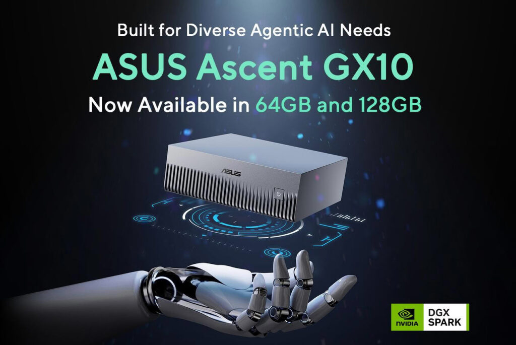ASUS представила компактный ИИ-компьютер Ascent GX10 с 64 ГБ памяти